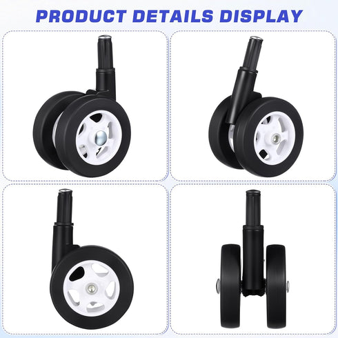 4 1cm Pcs Baby Walker Replacement Wheels, Universal Walker Wheels Replacement Parts with Plugin Stem, Quiet Rubber