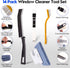 Mudocp Set, 14 Window Track Cleaner Tools PCS Window Groove Cleaning Brush Kit for Sliding Door, Sill, Tile Lines