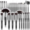 SOLVE Makeup Brush Set, 32 Pieces Professional Brushes Kit, Wooden Handle, Black