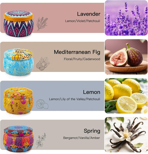 Set 2 Sets 4 (8 8% 240H Candle Gift Bundle for Women, of Scented Candles Total), Essential Oils, Long Burning