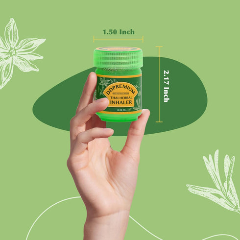 Pack 6 Herbal Inhaler with Menthol & Essential Oil - Natural Thai Inhaler for Enhanced Breathing, Promotes Clearer