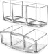 Clear Makeup Brush Organizer, Acrylic Cosmetic Brushes Storage with 3 Slots, Perfect Pen Holder for Desk