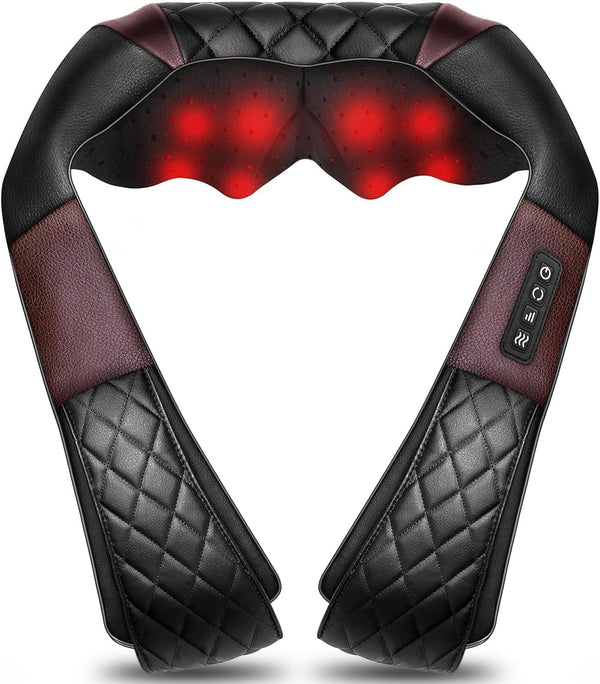 Shiatsu Neck Massager with Heat - Deep Tissue 4D Kneading Massage Pillow for Back, Shoulder, Body Pain Relief, Home,
