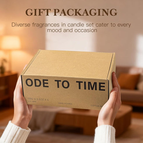 MOULENGGU 6-Pack 3.5 Oz Set Scented Candles for Home, Soy Wax Candles Gift with Lavender Chamomile & Eucalyptus Mint