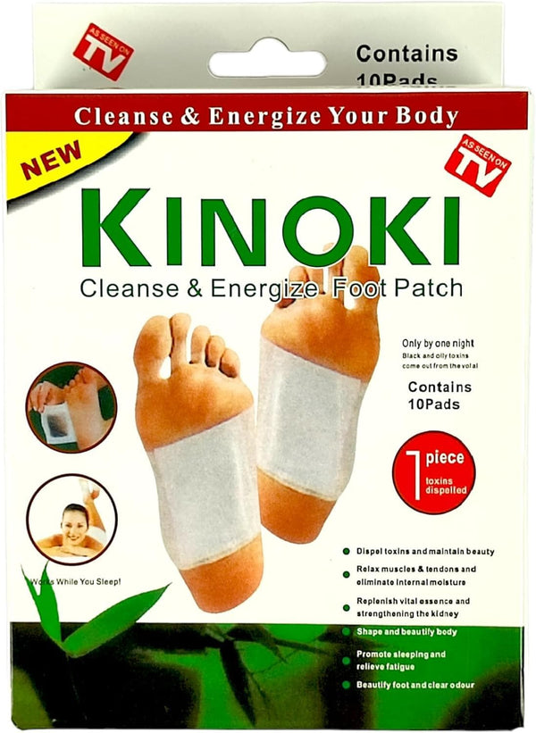 Kinoki Premium Natural Foot Patches - 10 Adhesive Pads for Foot Pain Relief