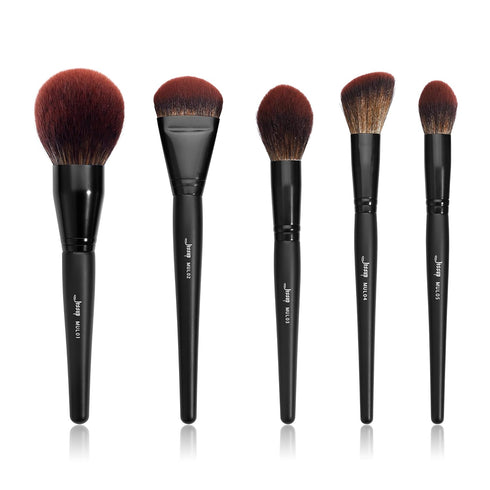 Jessup Large Face Makeup Brushes 5pcs, Premium Synthetic Foundation, Powder, Contour, Blusher, Highlighter Brush