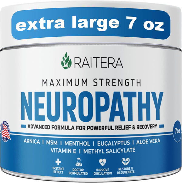 Neuropathy Relief Cream - 7 oz Maximum Strength Nerve Relief for Feet, Hands, Legs, Natural Ingredients