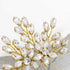 Unicra Wedding Crystal Flower Hair Pins, Decorative Wedding Bridal Hair Accessories for Brides, Pack of 2 (B-Gold)