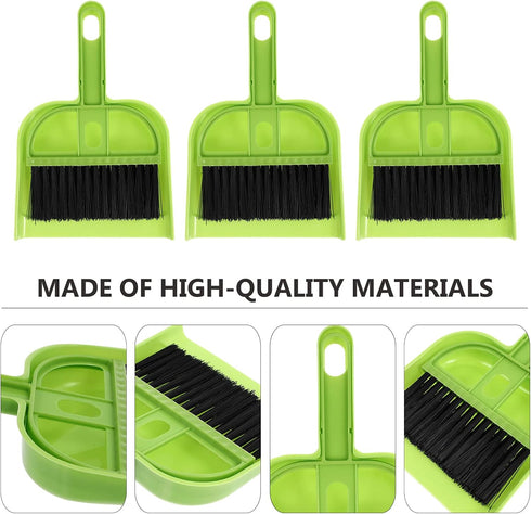 Healifty Cleaning 6 Sets Dustpan Hand Broom and Shovel - Small Broom Dustpan Set and Brush Set