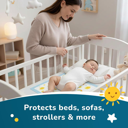 SunnyGuard 13 18 Inches, 50 6 33 46 CM Disposable Changing Pads for Baby x Diaper Changing Pad with Unique Design