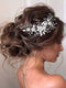 Unicra Silver Bride Wedding Hair Vine, Rhinestone Flower Bridal Hair Piece Jewelry for Women and Girls
