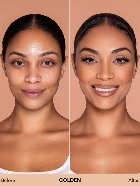 SHEGLAM Full Coverage Foundation Makeup - Long Lasting Waterproof Matte Liquid Foundation (Golden)