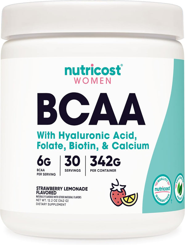 Nutricost BCAA for Women, Strawberry Lemonade, 30 Servings - Non-GMO and Gluten-Free