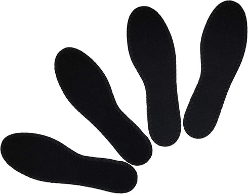 Happystep Cotton Terry Cloth Insoles - Barefoot Shoe Inserts, Moisture-Wicking, Washable, 2 Pairs of Black (Women Size