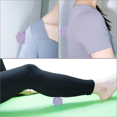 SIMPLECOOL 2.22.1(Purple) Small Spiky Massage Ball Trigger Point Massage Tool. Solid Bumpy Massager Balls for Deep