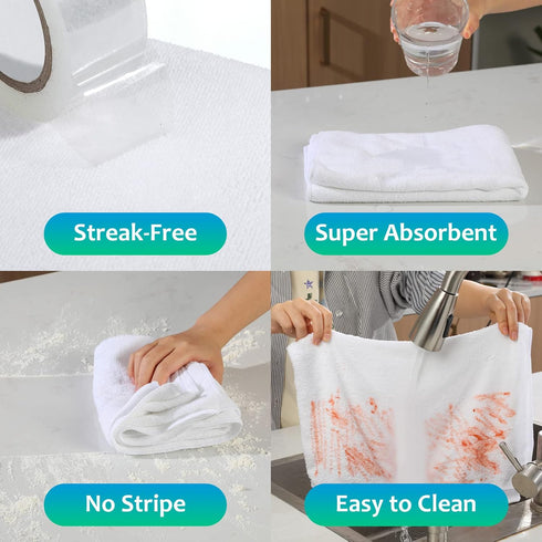 6 Pcs Extra Large Microfiber Cleaning Cloth 30" x 20", Washable Reusable Towel for Home, Glass, Office Cleaning