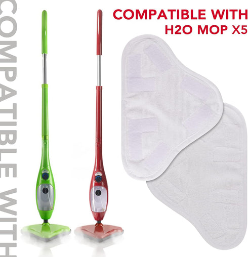 H2O H20 X5 8 Pack Sgizoku Microfiber Steam Mop Pad Replacement Compatible with Mop Steam Steam Cleaners Washable