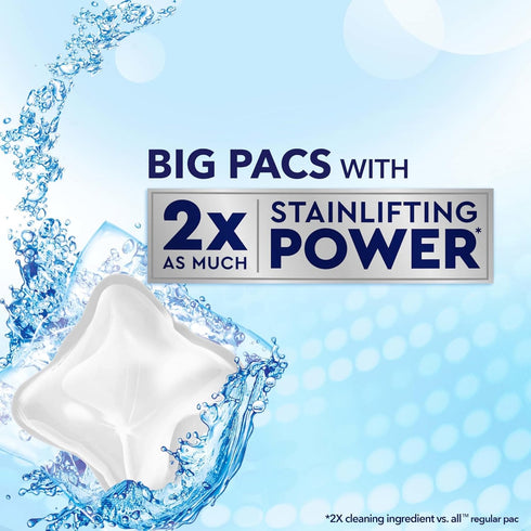 all Mega Pacs Laundry Detergent Pacs, Free Clear for Sensitive Skin, Unscented & Dye Free, 56 Count