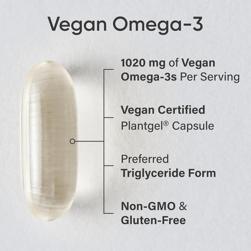 Sports Research Vegan Omega-3 Fish Oil Alternative from Algae Oil - 60 Veggie Softgels, Highest Levels of DHA & EPA