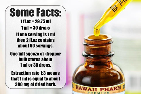 Hops Alcohol-Free Liquid Extract, Organic Hops Dried Flower Glycerite, Hawaii Pharm, 2 oz