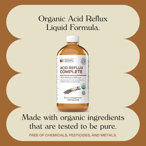 Acid Reflux Complete 8oz - Natural Organic Liquid Heartburn, GERD, & Amish Reflux Relief Remedy