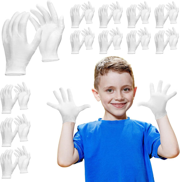 24 Pairs Eczema Gloves for Kids, Moisturizing Cotton Gloves, Washable and Reusable for Overnight Dry Hands