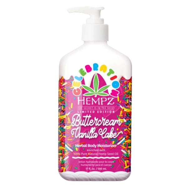 Hempz Body Lotion, Buttercream Vanilla Cake Celebration, 17 Oz Daily Moisturizing Cream with Shea Butter