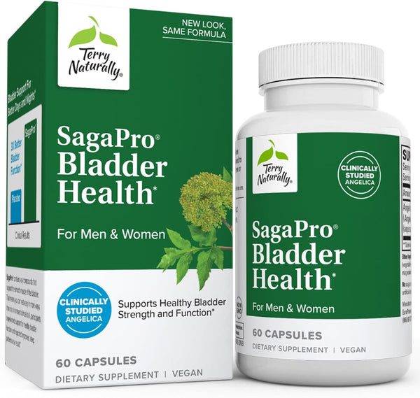 Terry Naturally SagaPro Bladder Health - 60 Capsules - Non-GMO, Vegan, Gluten Free - Supports Bladder Function for Men