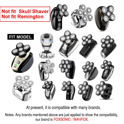 Universal 7 Blades Head Shaver Replacement Heads, Compatible with Many Electric Shaver Brands for Bald Men