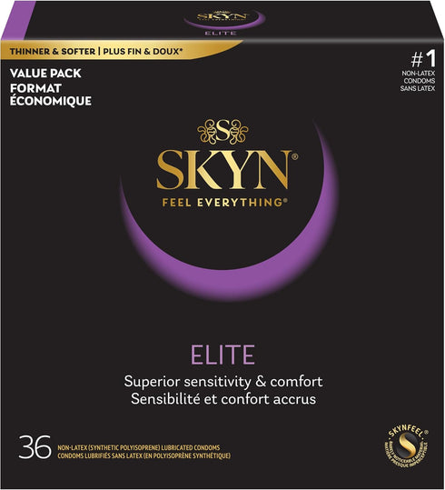 SKYN 36 Count 10 Count Elite Ultra-Thin Condoms and Cocktail Club Flavored Condoms