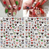 4 Sheets Christmas Nail Art Stickers, Cute Cartoon Self-Adhesive 3D Charms for Women Girls