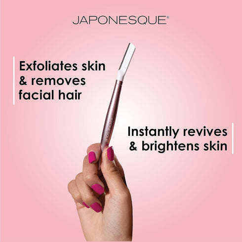 JAPONESQUE SKINTherapy Dermaplaning Facial Razors - Two Blade Sizes, Interchangeable Handle, Eyebrow Razor, Ultra Sharp
