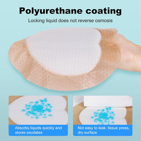 ZMZPA 7x7 (10) Sacral Foam Dressing, Sacrum Silicone Foam Dressing with Border, Large Bandage for Bed Sores On
