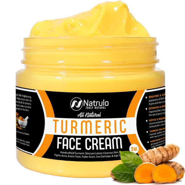 Turmeric Cream for Face & Body - Natural Skin Brightening Lotion, Cleanses Skin, Fights Acne