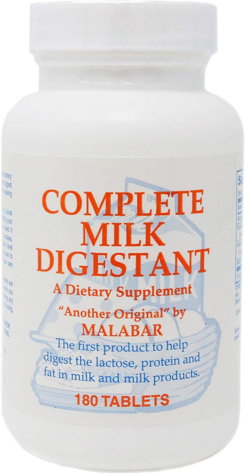 Malabar Complete Milk Digestant, 180 Count for Digestive Health