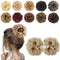 MORICA 2PCS Messy Bun HairPiece Scrunchies, Synthetic Curly Wavy Ponytail Extensions for Thin Hair Women