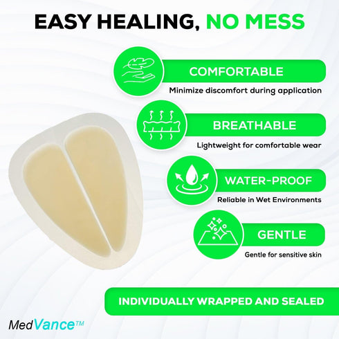 MedVance Hydrocolloid Adhesive Dressing - Bordered Sacral, 6"X 7", Box of 5 Dressings
