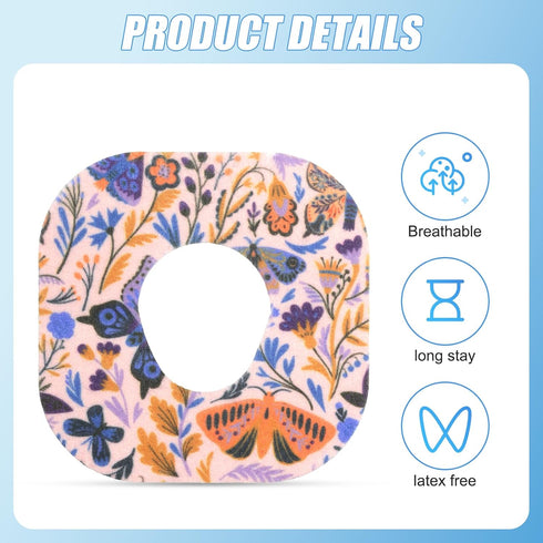 25pcs Sensor Covers for Dexcom G7, Waterproof Adhesive Over Patches, Blood Sugar Monitor Patch with Butterfly Print