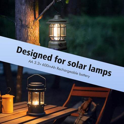 winbasic 3.2v LiFePo4 700mAh (8 Pack) AA Rechargeable Solar Battery Low Self-Discharge for Solar Lights, Wall Lantern