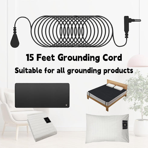 Grounding Wrist Strap, Grounding Bracelet with 15 Feet Cord, Earth Connected Wristband for Pain Relief