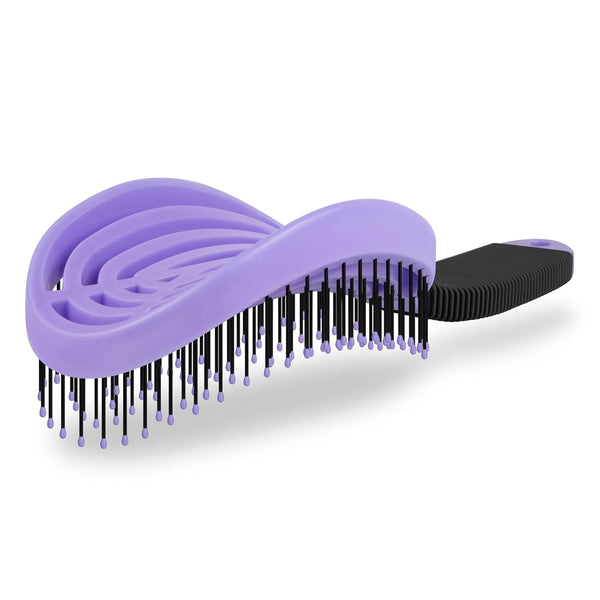 NuWay 4HAIR DoubleC U.S. Patented Double Curved Detangling Brush - Hair Dryer Safe (Violet)