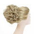 Rose Bud Chignon Hairpiece, Curly Bun Extensions Scrunchie Updo for Women (Natural Blonde)