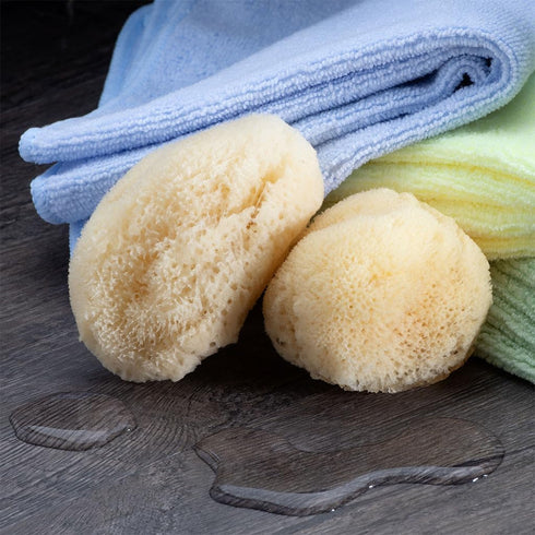 Sea Silk Sponge Kit, 2pc Hand Cut Medium, Approx. 2-3 inches, Ideal for Cosmetic Use and Facial Cleansing