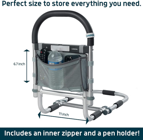 Lunderg Storage Bag for Bed Assist Rail - Replacement or Extra Bag, Lightweight & Perfect to Store Your Glasses