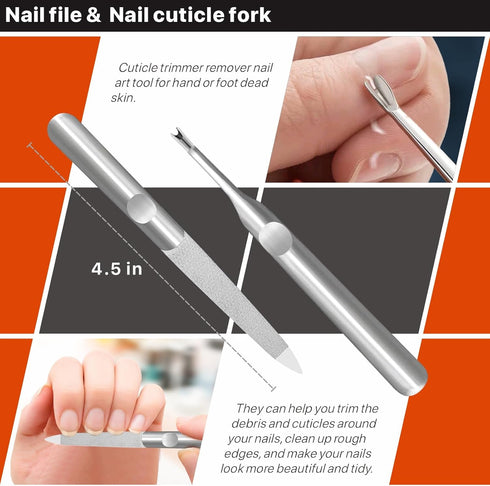 Konovo Toenail Clippers for Seniors, Heavy Duty Long Handle Nail Clippers Kit for Thick Toenails, 5Pcs