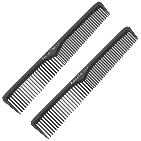 Styling Comb 2 Pack, Professional 7 Inch Black Carbon Fiber Anti Static Comb for All Hair Types