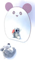 Kids Makeup Mirror, Kawaii Compact Desktop Mirror for Girls, Purple Panda with Stand, Cute Table Mirror for Desk