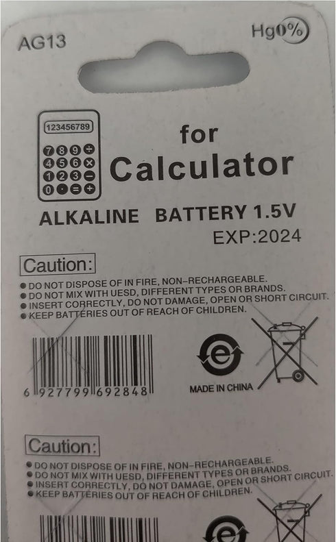 LR1154 AG13/LR44/357/A76 1.5V Super Alkaline Button Cell Batteries (10 PCS)