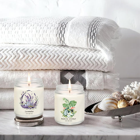 Scented,37.8 oz Summer Set Candles for Home Long Lasting, Natural Non Toxic Soy Candles, Spring & Scented Candles