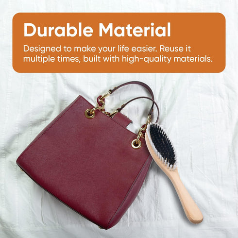 Superio Clothes Brush Garment Brush, Sturdy Bristles, Lint Remover for Wool Suits, Pet Hair, Dust, Durable Wood Handle